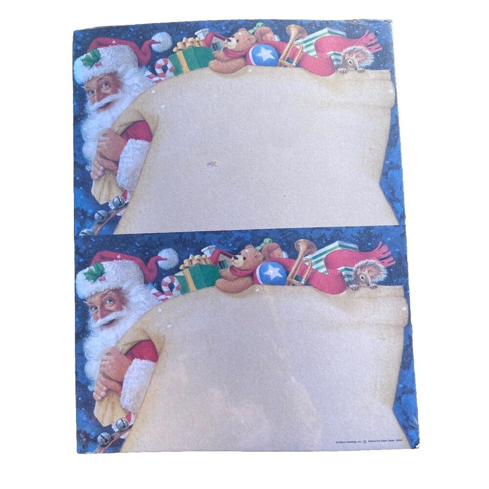 Christmas Santa Toy Sack Printable Stationery Invitation Greeting Cards 50 Count